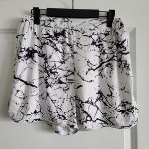White and Black Marble Design Shorts